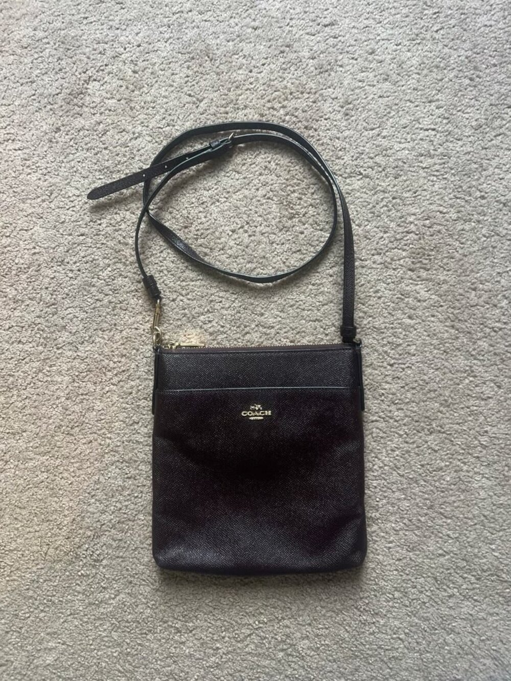 NWOT Coach 59975 Kitt Messenger Brown Shoulder Pouchette Leather Crossgrain Bag